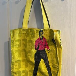 Vibrant Yellow Tote with Iconic Print